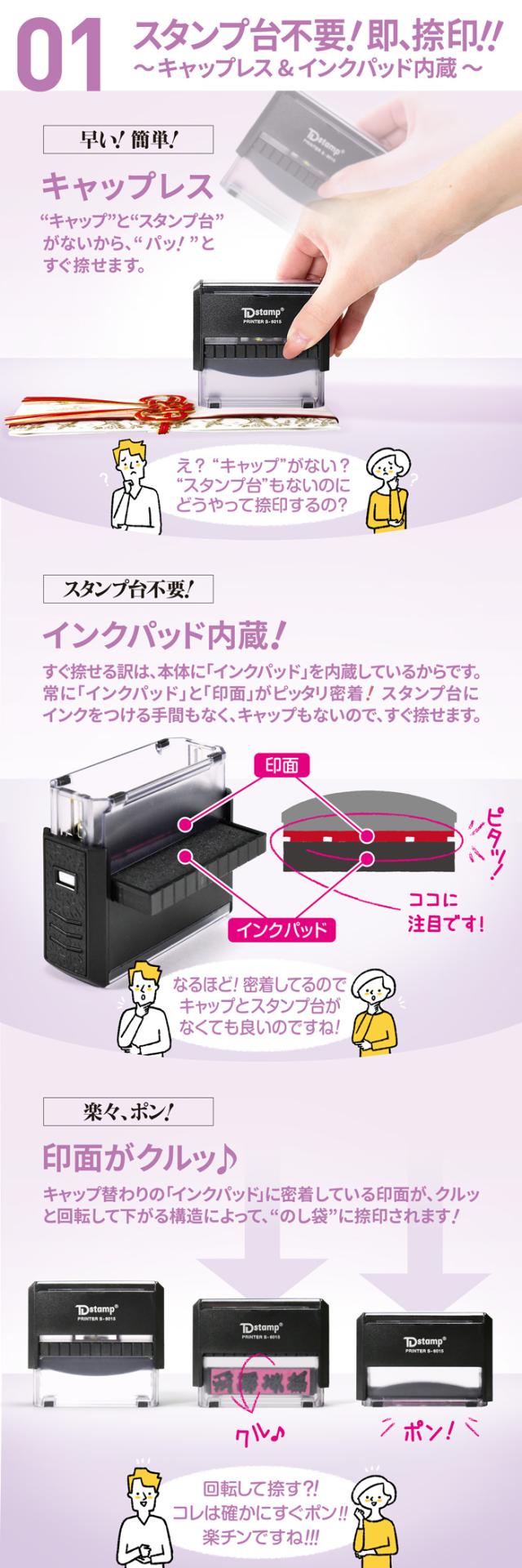 慶弔スタンプ ゴム印 慶弔印 のし袋 黒 墨 薄墨 慶事 弔事 2個セット スタンプ キャップレス はんこ