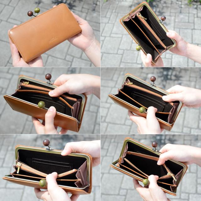 長財布　がま口　レッド　丸木玉 楽天市場】がま口財布 長財布 親子がま口 木玉 Folna 日本製