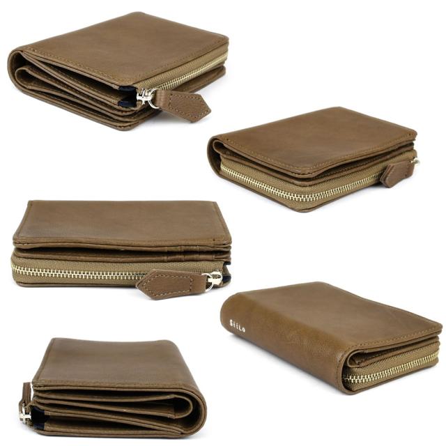 すっきりスタイリッシュなフォルムの縦長二つ折り財布です。