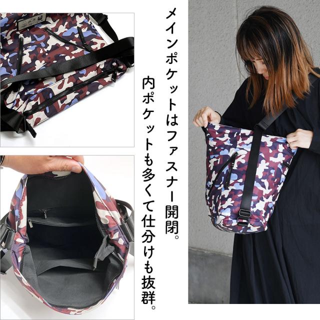 メインポケットはファスナー開閉。内ポケットも多くて仕分けも抜群。