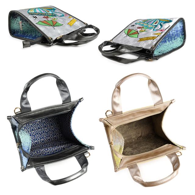 スクエア型のシンプルなフォルムですが素材感、デザインに個性が光ります。