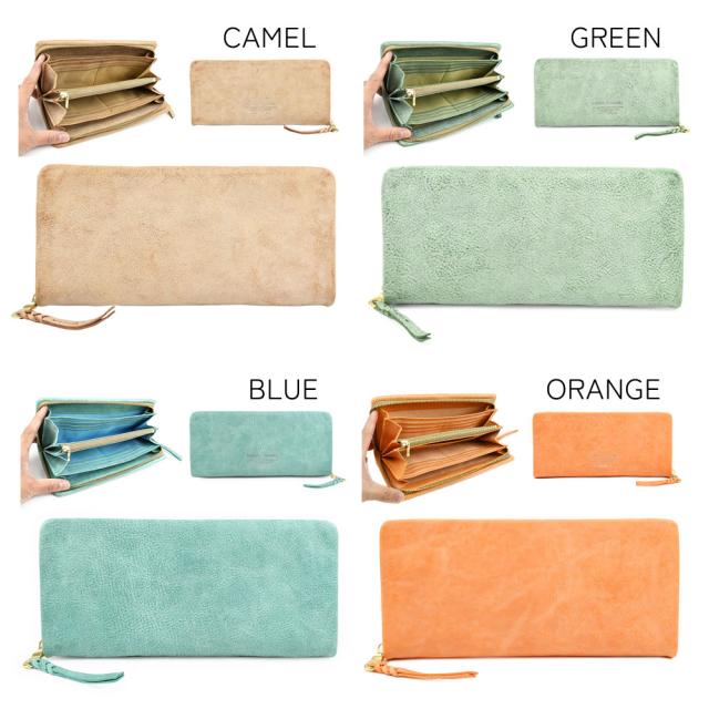 カラー 6色展開。GRAYグレー、BEIGEベージュ、CAMELキャメル、GREENグリーン、BLUEブルー、ORANGEオレンジです。