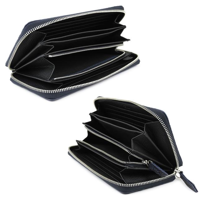 ガバっと大きく開くラウンドファスナー長財布になります。