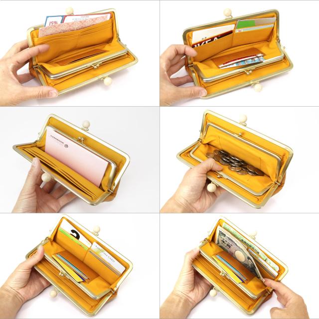 がま口財布 長財布 親子がま口 木玉 Folna 日本製 レディース 本革 財布 レザー 牛革 ヌメ革 ワックスレザー フォルナ Wood Ball ウッドボール 丸木玉 口金 メイドインジャパン 赤 レッド 送料無料 がま口財布 長財布 親子がま口 木玉 Folna 日本製 レディース 本革