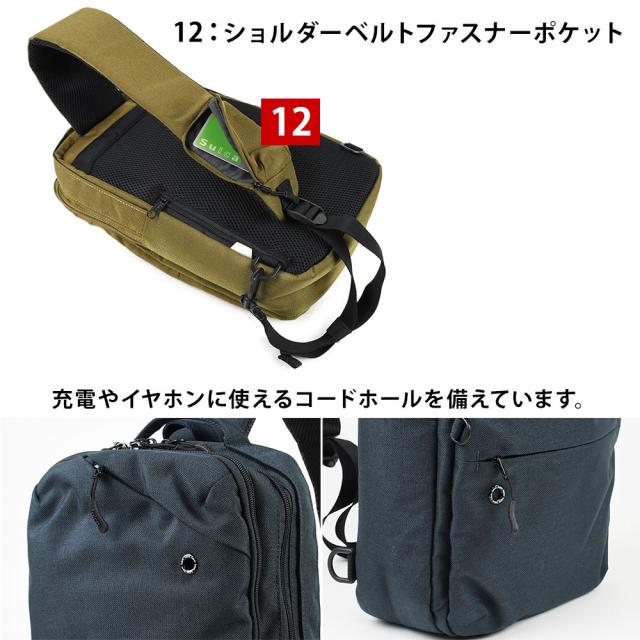 背面にもファスナーポケットを備えております。