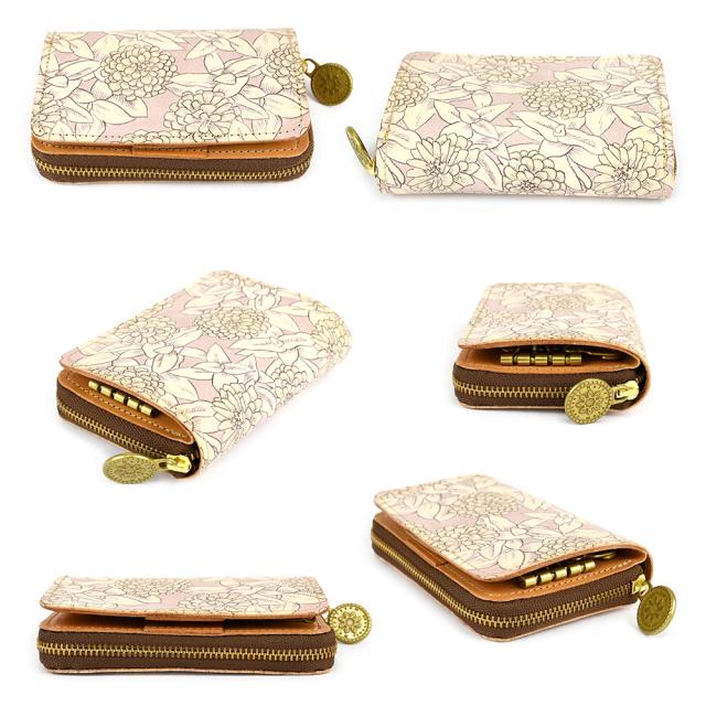 コンパクトなサイズ感でも多機能なキーウォレットです。水彩画のようなアートなペイントが描かれています。