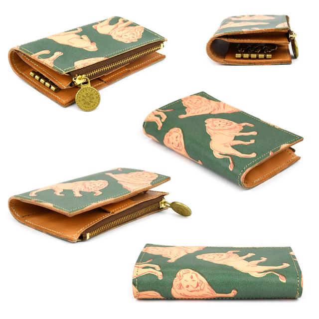 コンパクトなサイズ感でも多機能なファスナーポケット付きキーケースです。水彩画のようなアートなペイントが描かれています。