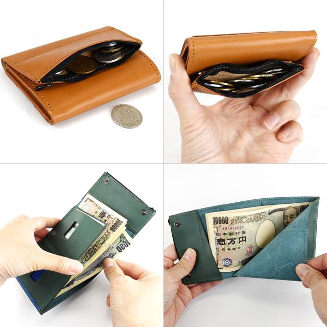 小銭入れは横開きのファスナー開閉となります。