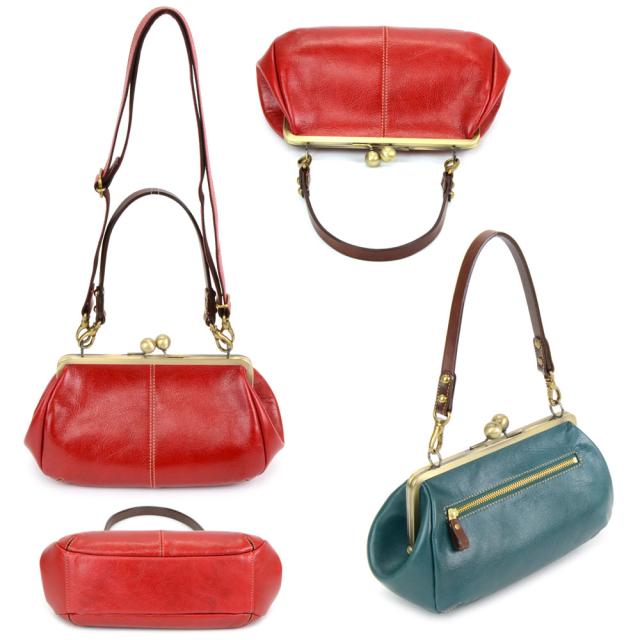 コンパクトなサイズ感のがまぐち3Wayショルダーバッグになります。