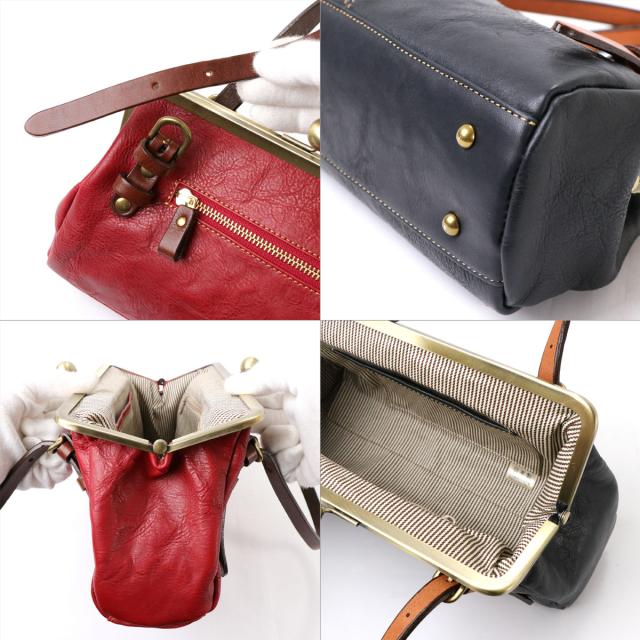 がまぐちトートバッグ レディース ガマ口 シュリンクレザー 姫路レザー