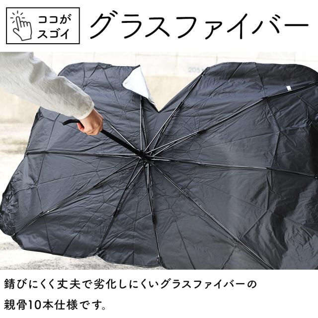 錆びにくく丈夫で劣化しにくいグラスファイバーの親骨10本仕様です。