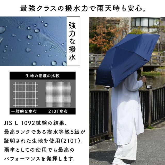 最強クラスの撥水力で雨天時も安心。