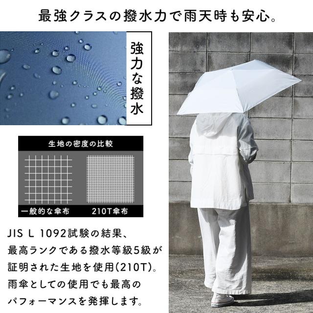 最強クラスの撥水力で雨天時も安心。