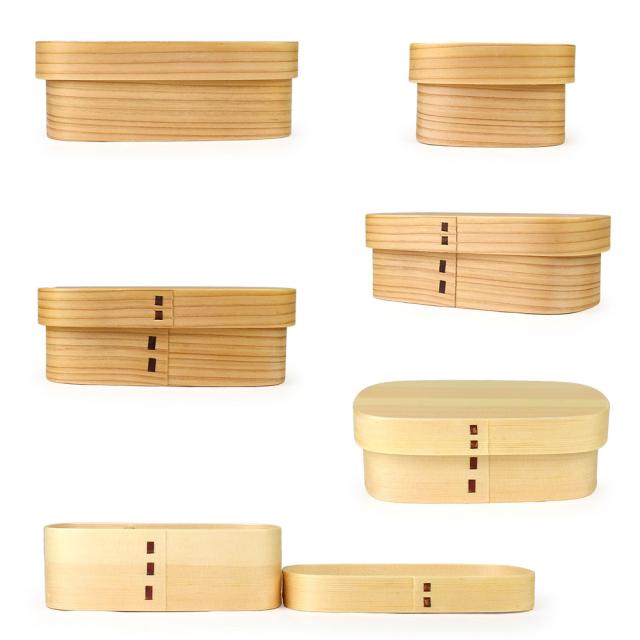 シンプルな１段かぶせ蓋胴張型（小）曲げわっぱです。