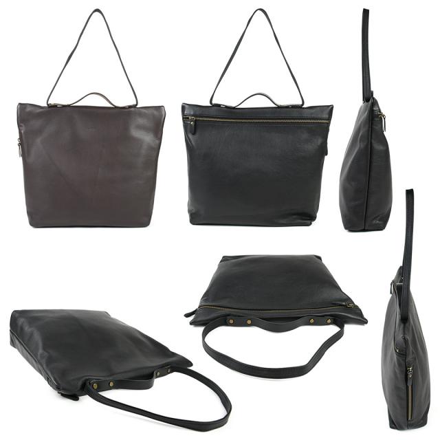 スタンダードですが個性的なデザインの2Wayトートバッグです。