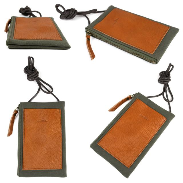 国産６号帆布と姫路オイルヌメシュリンクレザーのコンビネーションポシェットです。