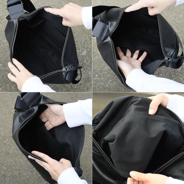 A4サイズ対応 ワイドストラップショルダーバッグ スクエアショルダー -LESS PREVAIL レスプリベイル メンズ レディース 日本製 斜め掛け 肩掛け 本革 姫路レザー Less Design レスデザイン 撥水加工 ユニセックス シンプル サステナブル B4ギリギリ