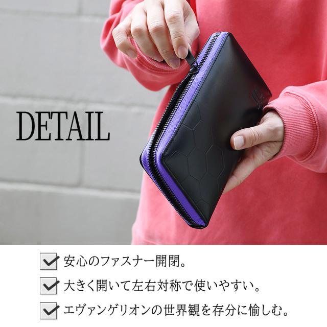 DETAIL 安心のファスナー開閉。大きく開いて左右対称で使いやすい。エヴァンゲリオンの世界観を存分に愉しむ。