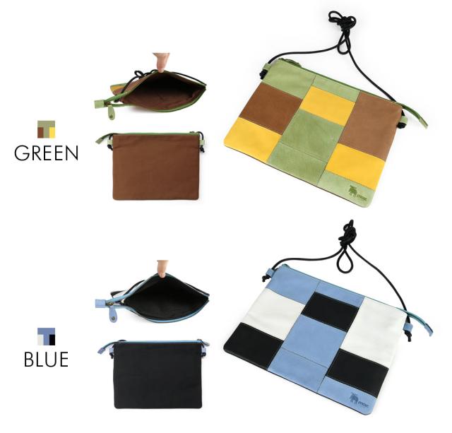 カラー 3色展開。PINKピンク×ローズ×グレー、GREENグリーン×イエロー×ブラウン、BLUEブルー×ブラック×アイスグレーです。