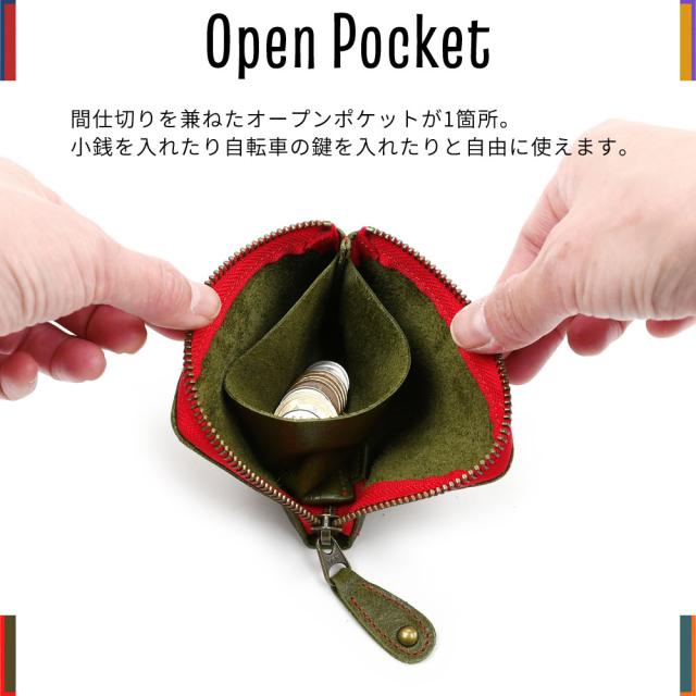 オープンポケット 間仕切りを兼ねたオープンポケットが1箇所。小銭を入れたり自転車の鍵を入れたりと自由に使えます。