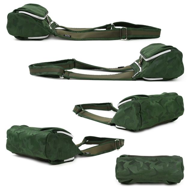 ３層式のファスナーポケットで構成されており、お財布ショルダーとしてもご使用いただけます。