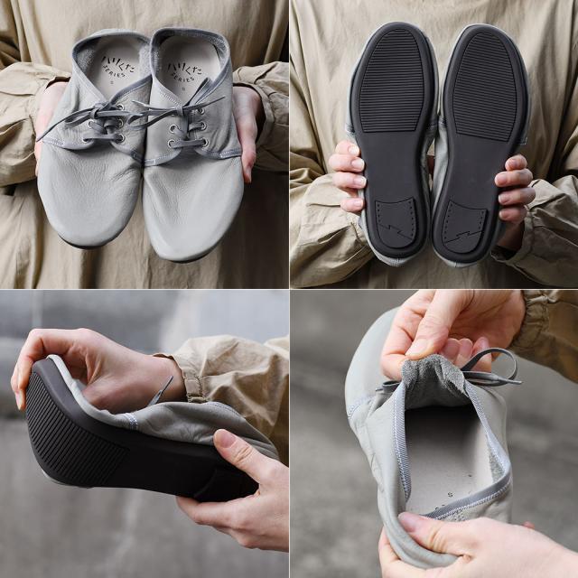 ハリ感がありつつも非常に柔らかな型押しシュリンクレザーを使用しています。