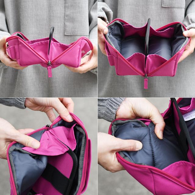 左右に大きく開閉できるメインポケットは視認性が高く、出し入れのしやすい仕様となっております。