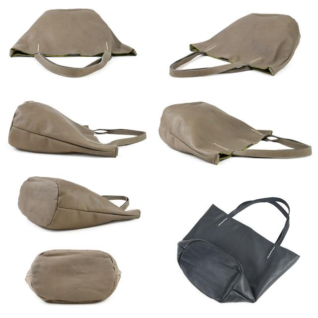 通常使用はマグネットボタン開閉で。両サイドのボタンを使用することでバケツ型トートバッグに変形することができます。