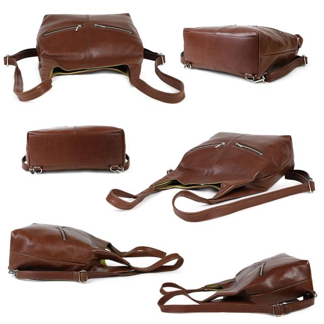 カジュアルなデザインと軽くて機能性の高いレザーのバッグは、気取らず使える普段使いにぴったりです。