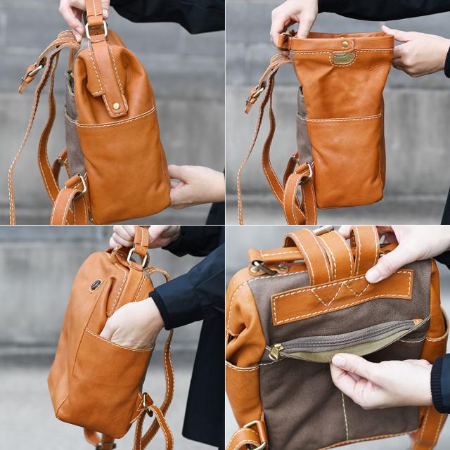 特徴的な口金フレームはデザインとしてのアクセントはもちろん、ガバッと大きく開きますので、荷物の出し入れもしやすく、機能的にお使いいただけます。