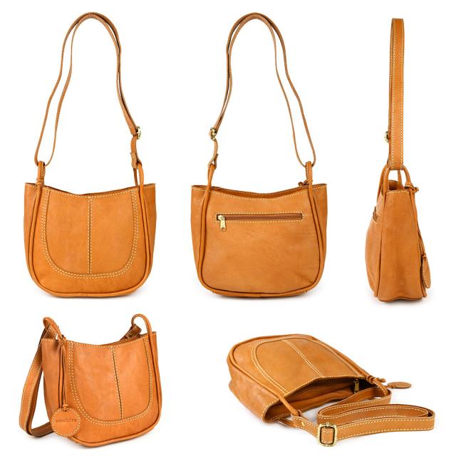 優しいカーブラインが魅力の丸みのあるフォルムのショルダーバッグです。