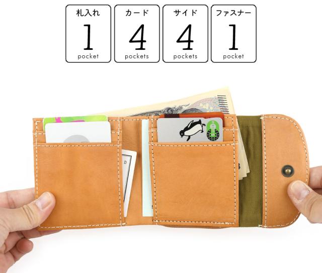詳細 ポケットの数。札入れが1箇所。カードポケットが4箇所。サイドポケットが4箇所。ラウンドファスナーポケットが1箇所です。