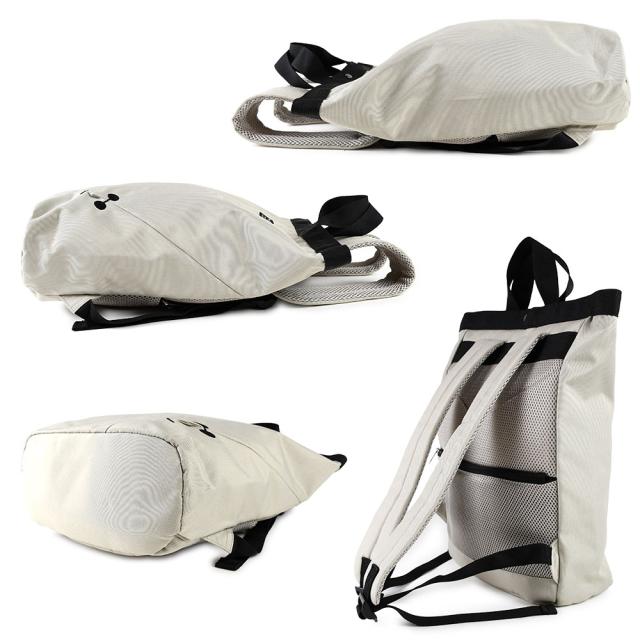 楕円形の丸底とスッキリしたフォルムがおしゃれな2Wayバックパックです。