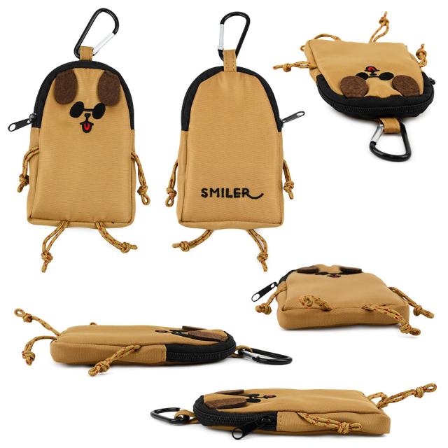 オリジナルキャラクターの犬型Buddyくんがデザインされたミニポーチです。