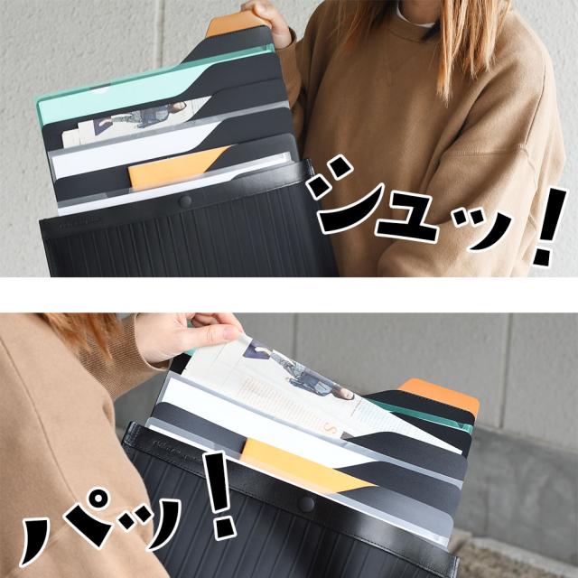 スライドパーツの引き手を引っ張ることでシュッと引き出しパッと取り出せます。