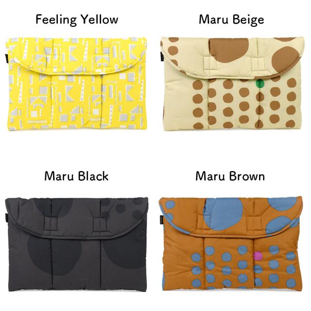 こちらの画像には、Feeling Yellow、Maru Beige、Maru Black、Maru Brownが写っています。
