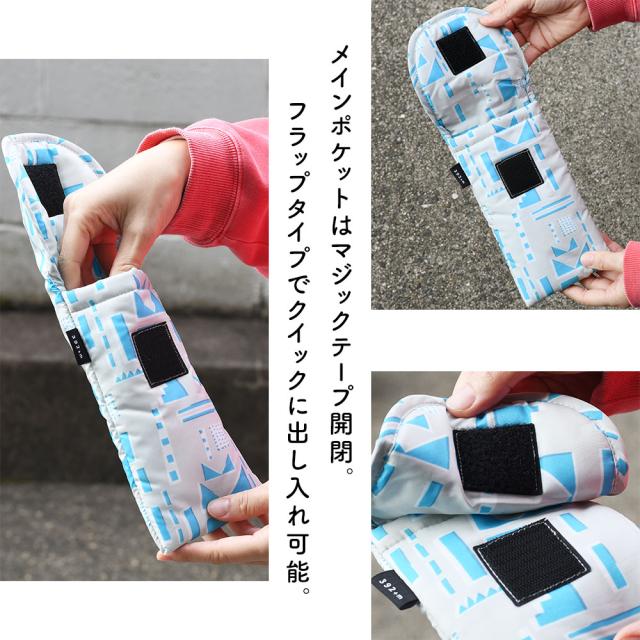 メインポケットはマジックテープ開閉。フラップタイプでクイックに出し入れ可能。