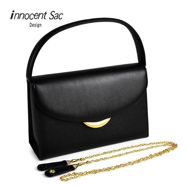innocent Sac イノセントサック ゴールド金具ブラックフォーマルバッグ