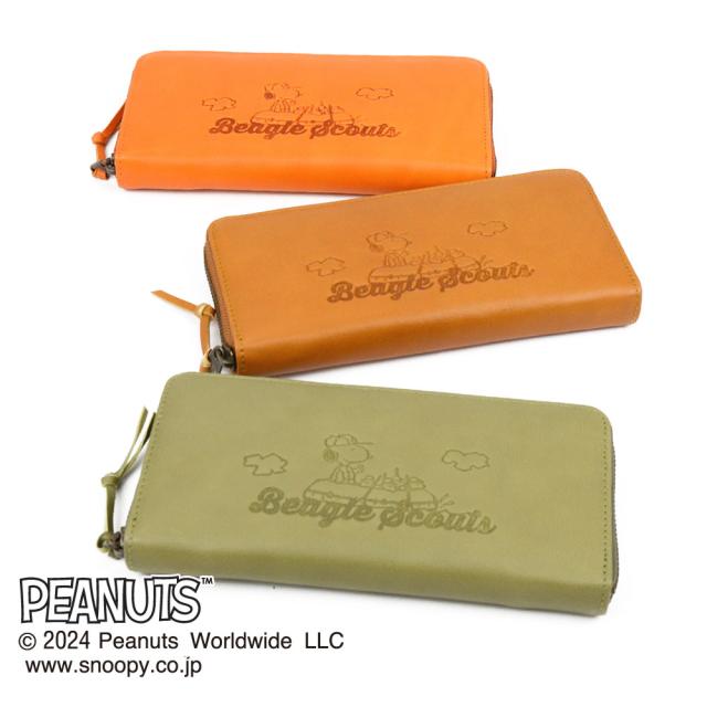 PEANUTS ピーナッツ ヴィンテージピーナッツ SNOOPY スヌーピー BEAGLE SCOUTS ビーグル・スカウト  ラウンドファスナー長財布