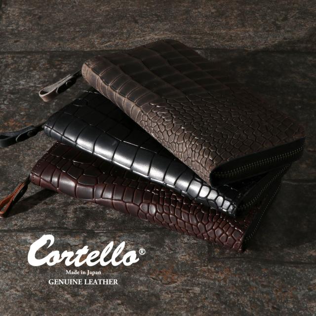 長財布 ラウンドファスナー 大容量 日本製 メンズ 本革 イタリアンレザー クロコ 型押し