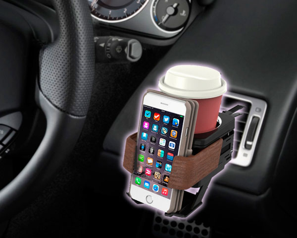 ドリンクホルダー スマホホルダー スマートフォンホルダー エアコン 車 手帳型スマホ対応 ウッド 木目 星光産業 Eb 3の通販はau Pay マーケット ホットロード