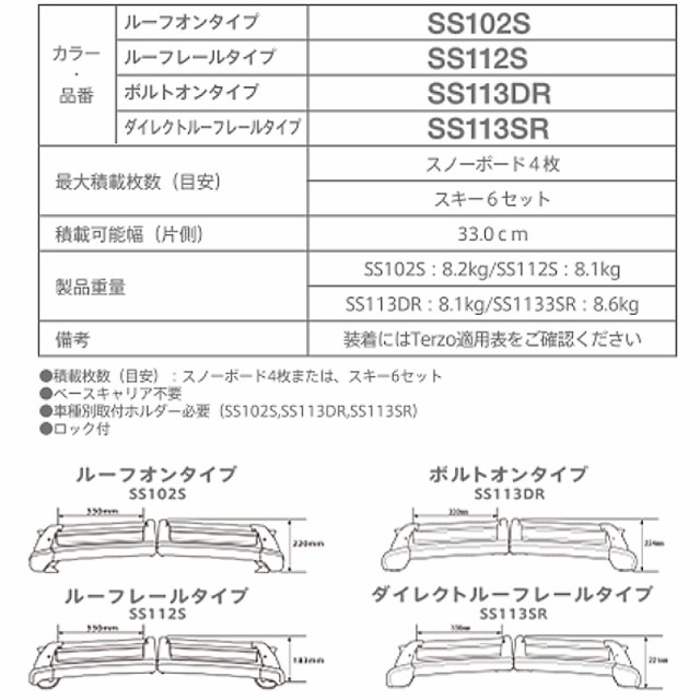 PIAA/Terzo スキースノーボード専用キャリアセット JB23/33/43系