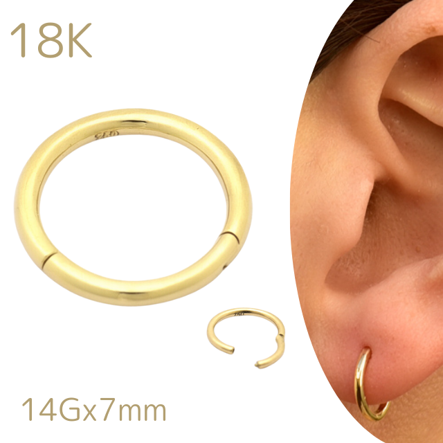 K18 14G 18金ゴールド イエローゴールド 内径7mm 18K 金属