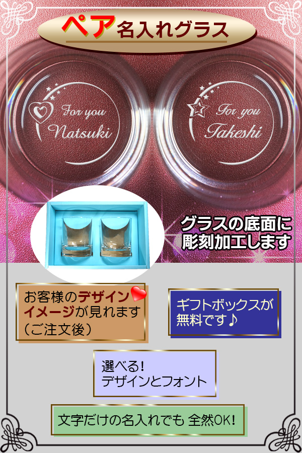 名入れ ペアグラス　イメージ
