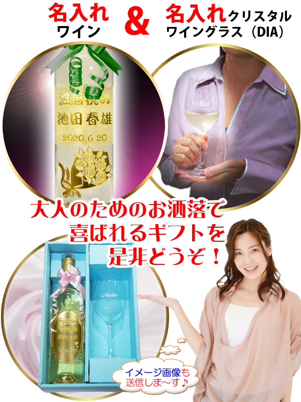 名入れワインと名入れワイングラス どうぞ