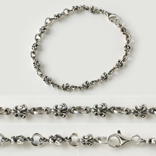百合の紋章 シルバーブレスレット メンズ レディース シルバー