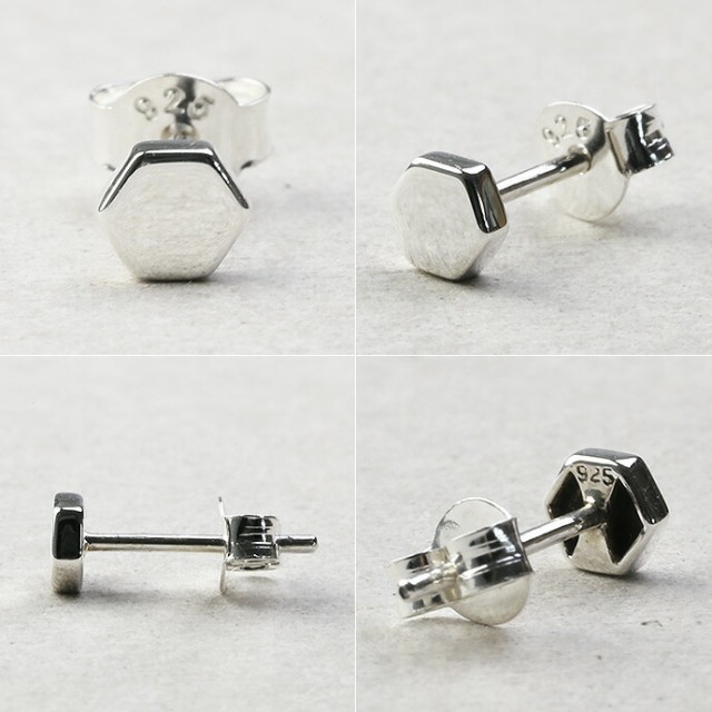 K18 スタッズ 六角形 三角形 スタッドピアス ヘキサゴン