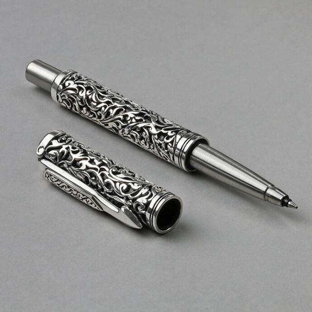 シルバー925 アラベスク柄 彫金 パーカーボールペン 高級 PARKER