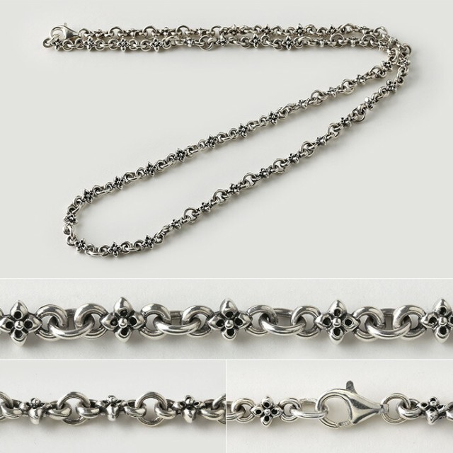 フラワー クロス チェーン ネックレス メンズ シルバー925 ... Silver 925 シルバー 花 フラワー ネックレス bony*bony