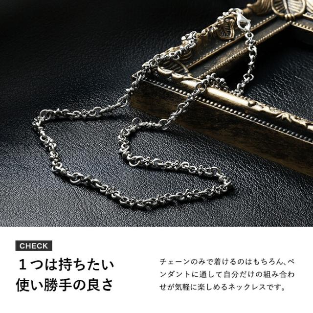 シルバー925 フラワークロスネックレス メンズ レディース